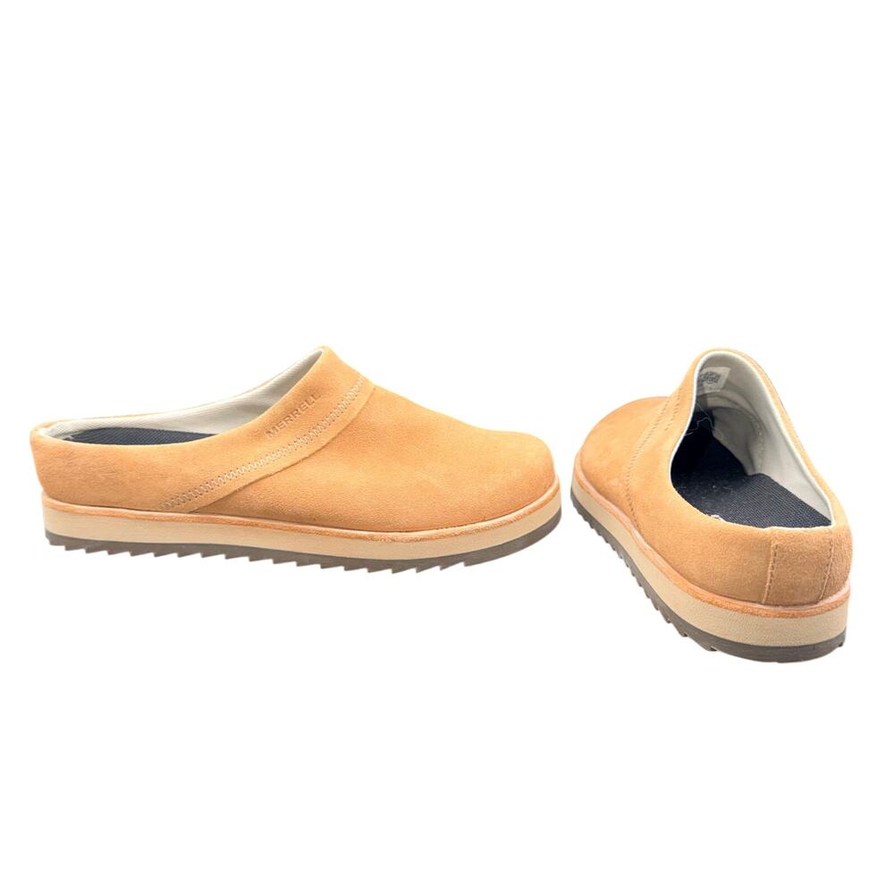 Merrell Women’s Suede Mule Clogs Tan Slip On Comfort Shoes Size 6.5